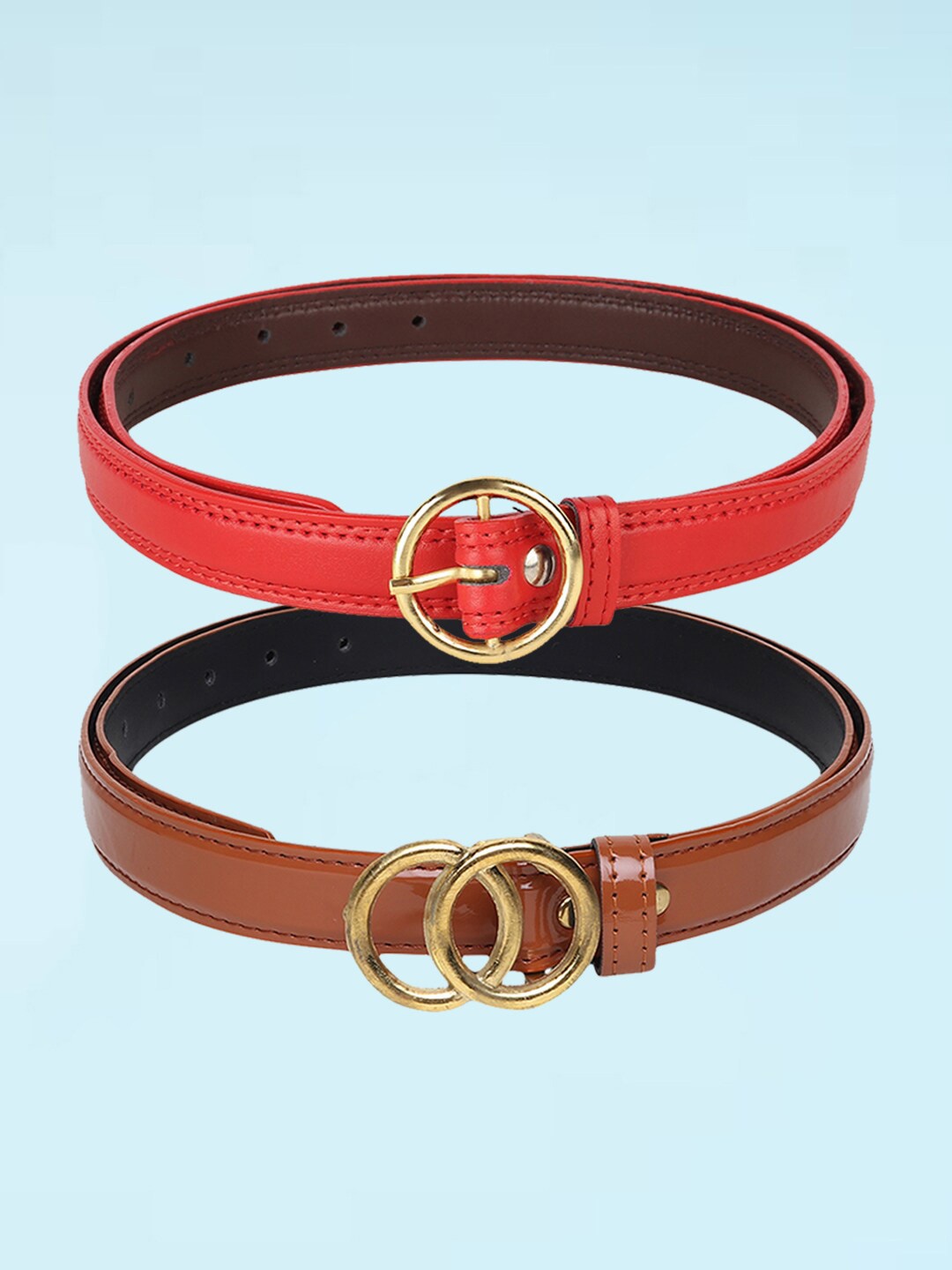 

Swiss Design Women Pack Of 2 Belt, Brown