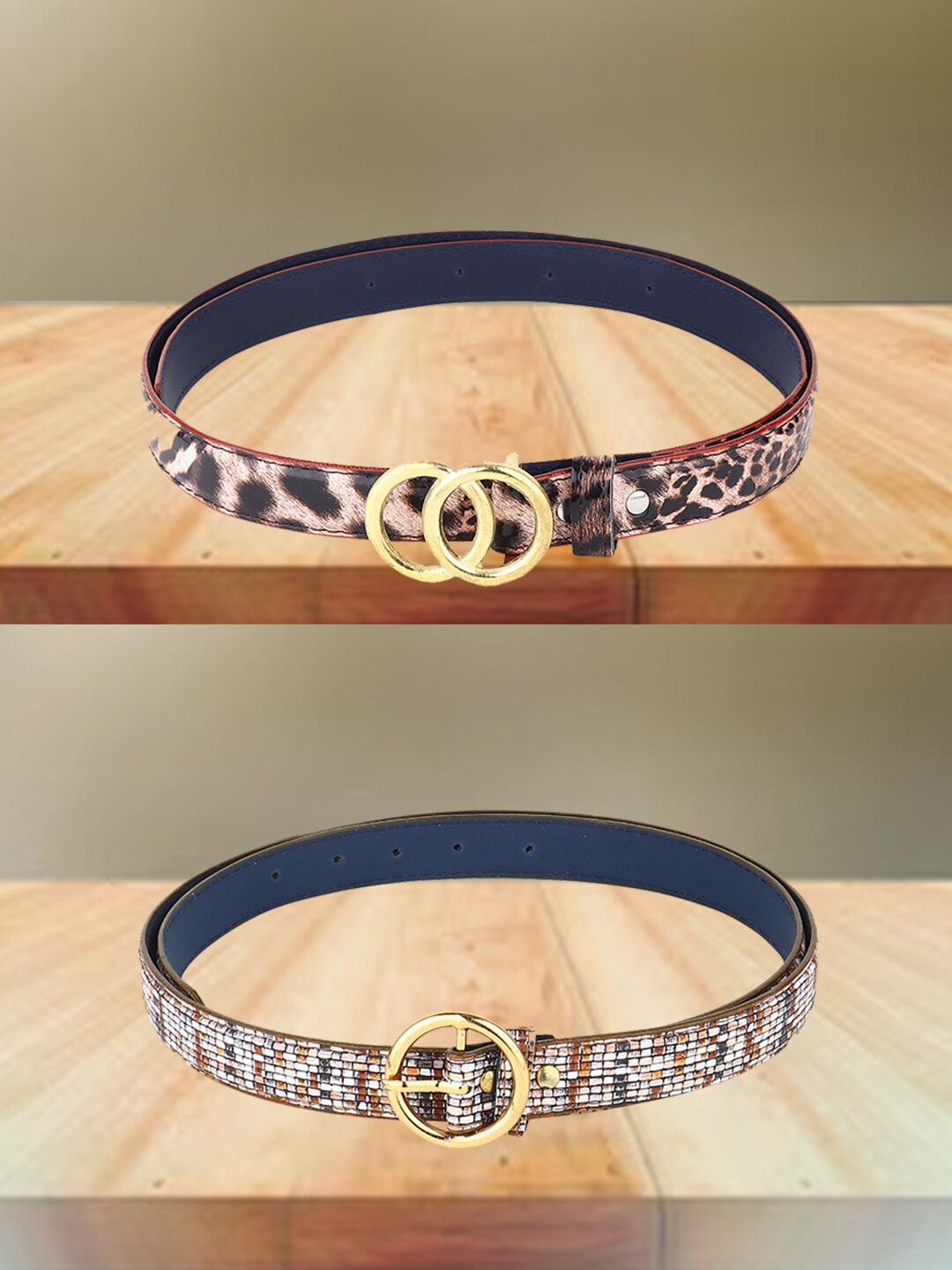 

Swiss Design Women Set of 2 Belt, Blue