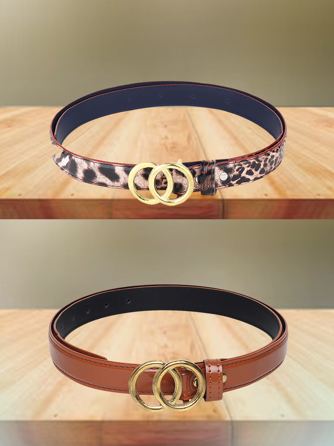 

Swiss Design Women Pack Of 2 Belt, Brown