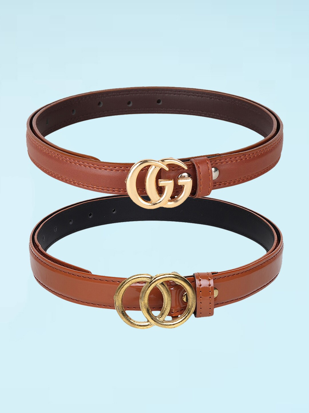 

Swiss Design Women Pack Of 2 Belt, Brown