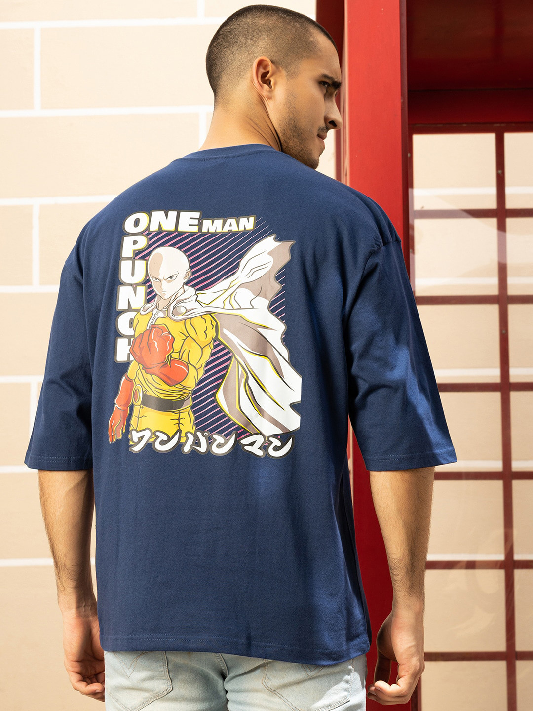 

Gavin Paris Graphic Printed Drop-Shoulder Oversized Cotton Oversized T-shirt, Blue