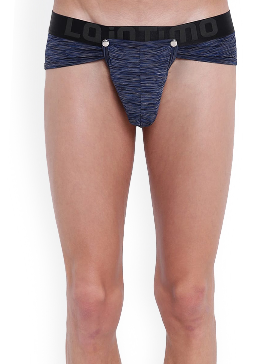 

La Intimo Men Abstract Printed Button Glutton Mid-Rise Basic Brief LIBR005, Navy blue