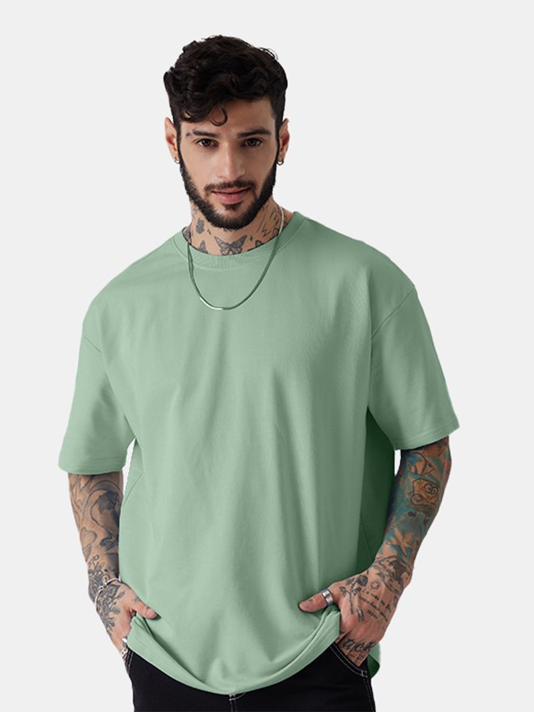 

The Souled Store Green Pure Cotton Oversized Fit T-shirt