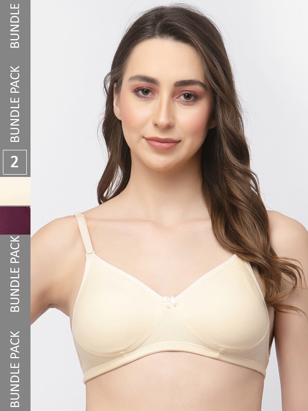 

College Girl Pack Of 2 Seamless Bra With Full Coverage, Nude