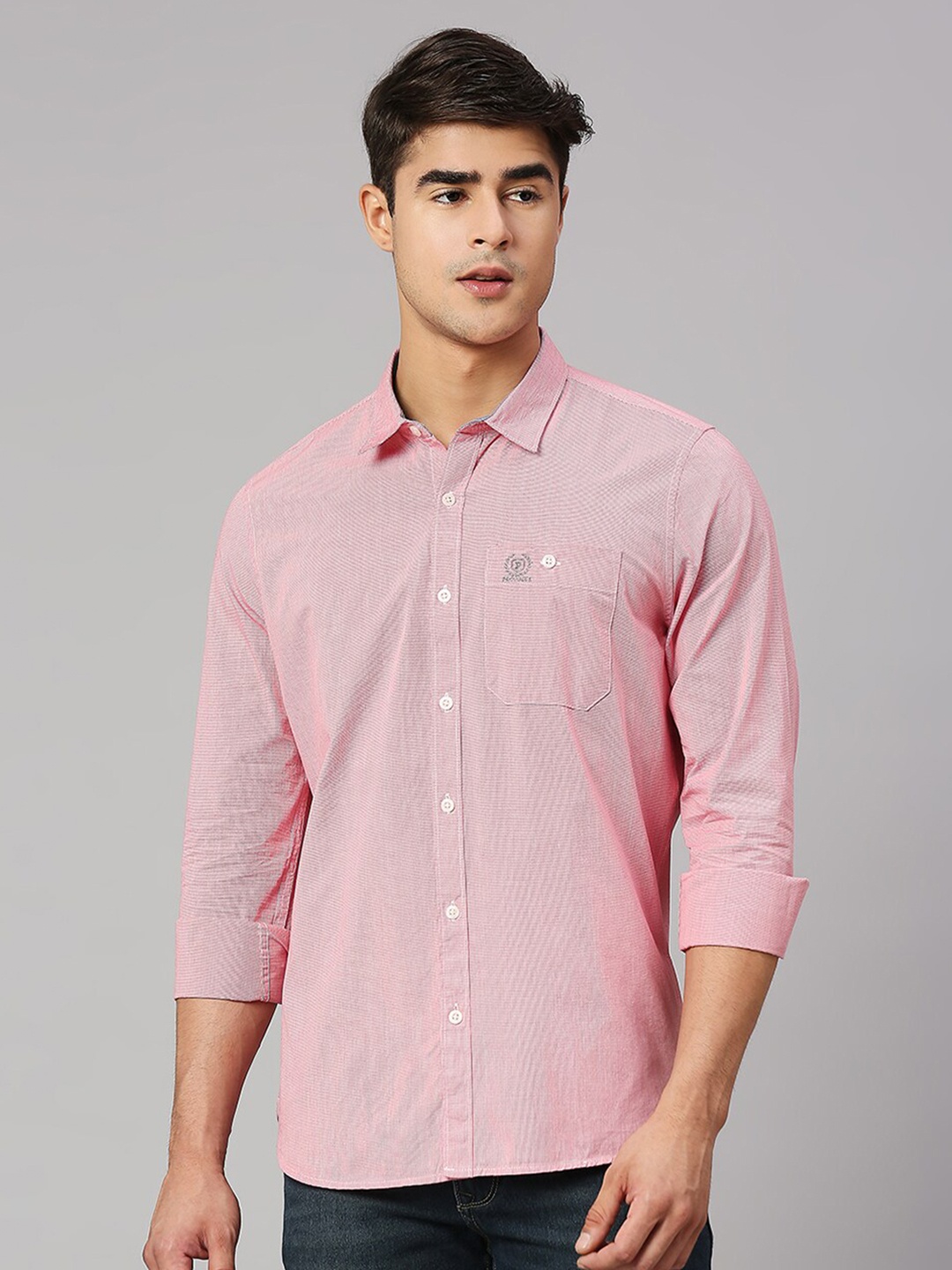 

Provogue Classic Slim Fit Pure Cotton Casual Shirt, Red