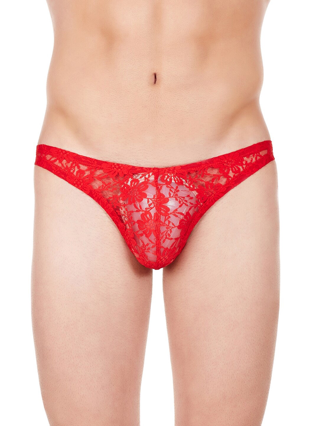 

La Intimo Men Lace Bikini Briefs LICD001, Red