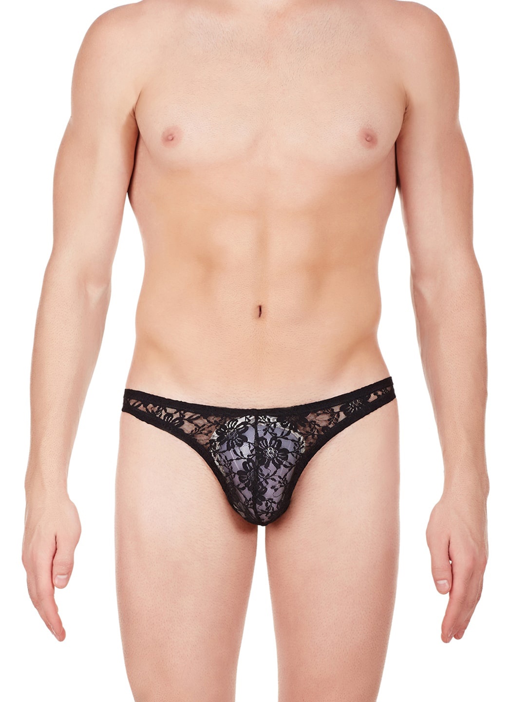 

La Intimo Men Lace Bikini Briefs LICD001, Black