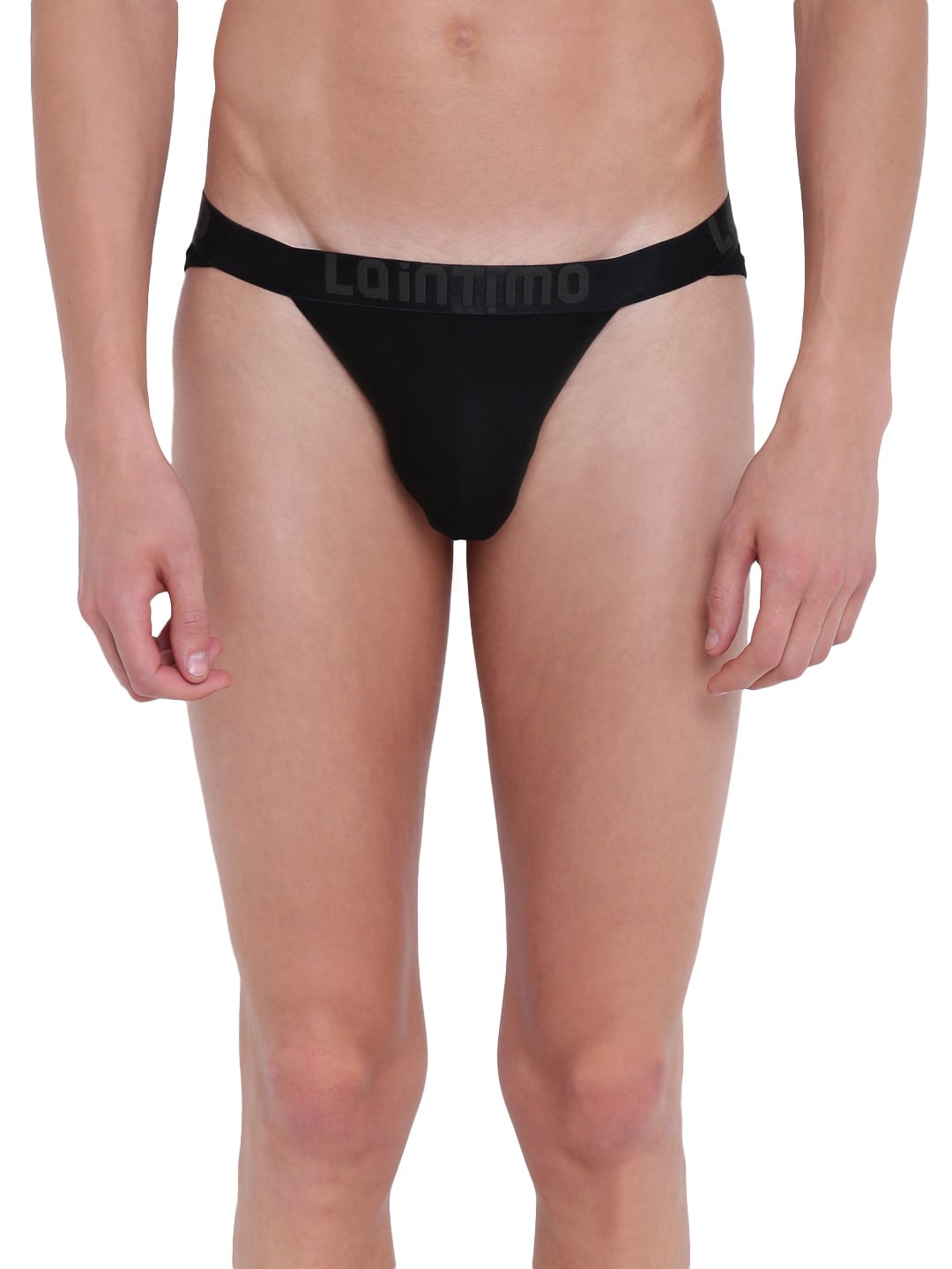

La Intimo Evil Appeal Men Semi Seamless Anti-Microbial Thong Brief, Black