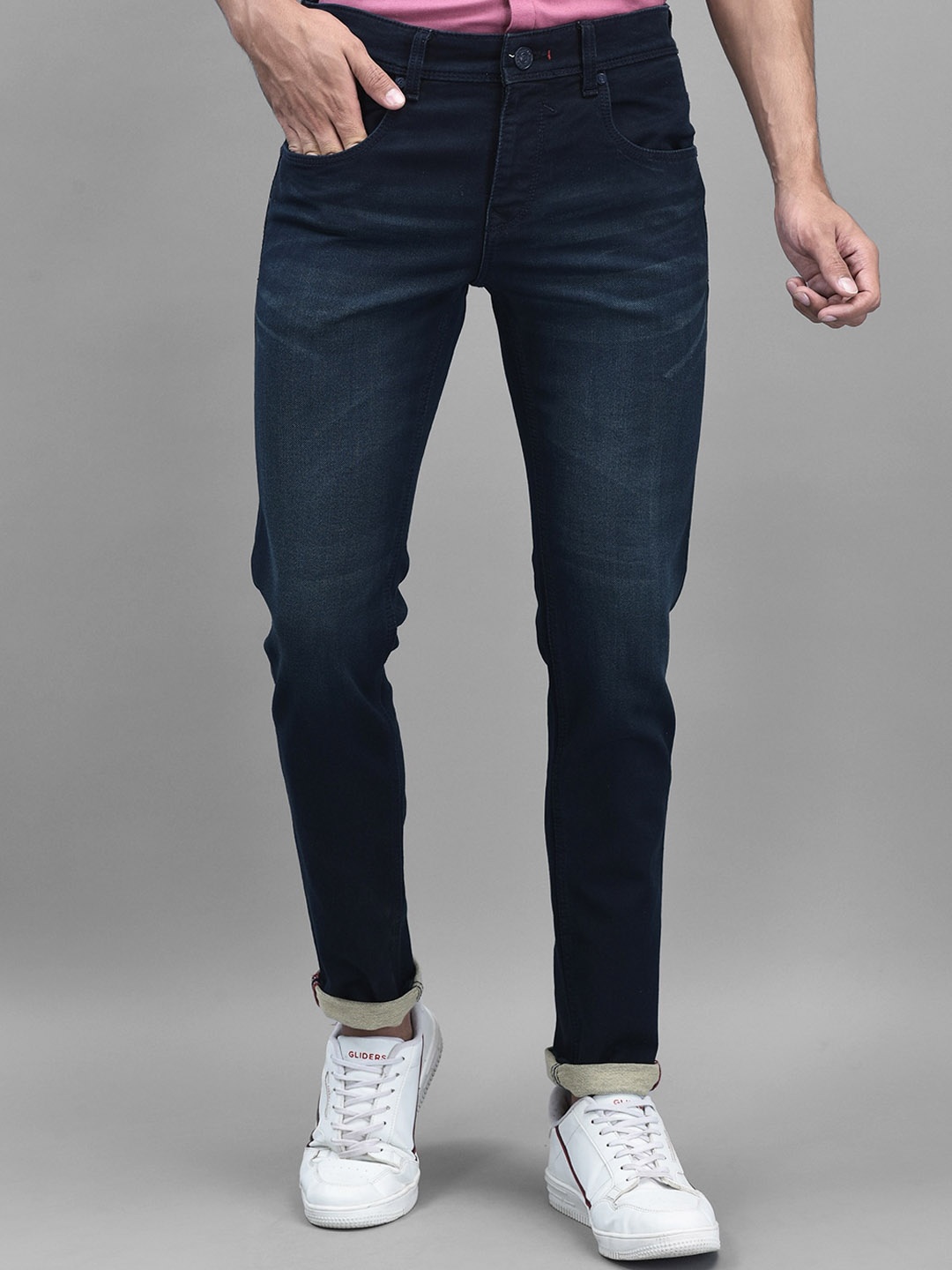 

Canary London Men Smart Skinny Fit Low-Rise Cotton Jeans, Blue