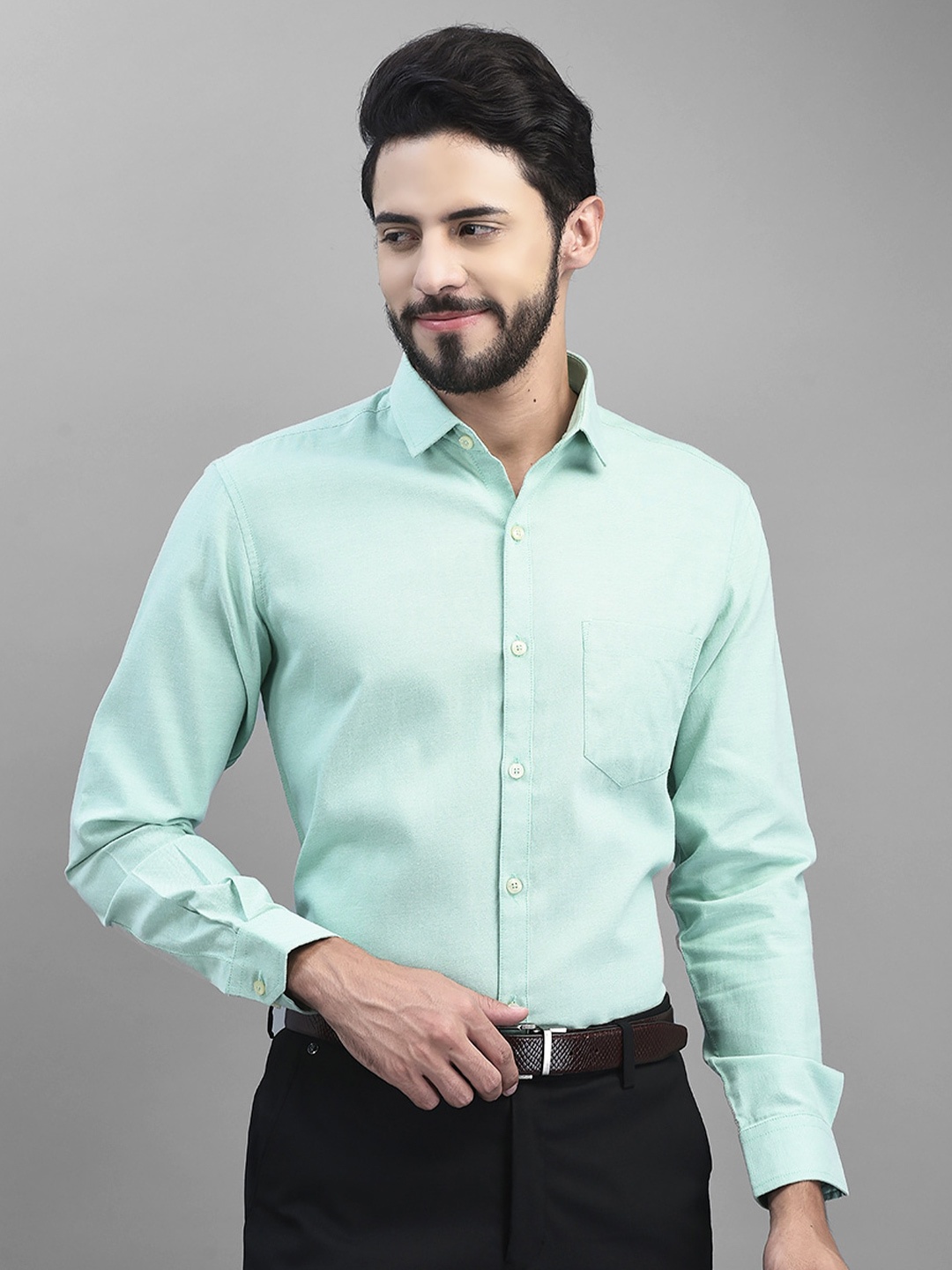

Canary London Smart Slim Fit Cotton Formal Shirt, Green