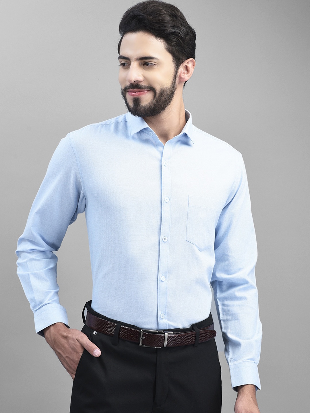 

Canary London Smart Slim Fit Cotton Formal Shirt, Blue