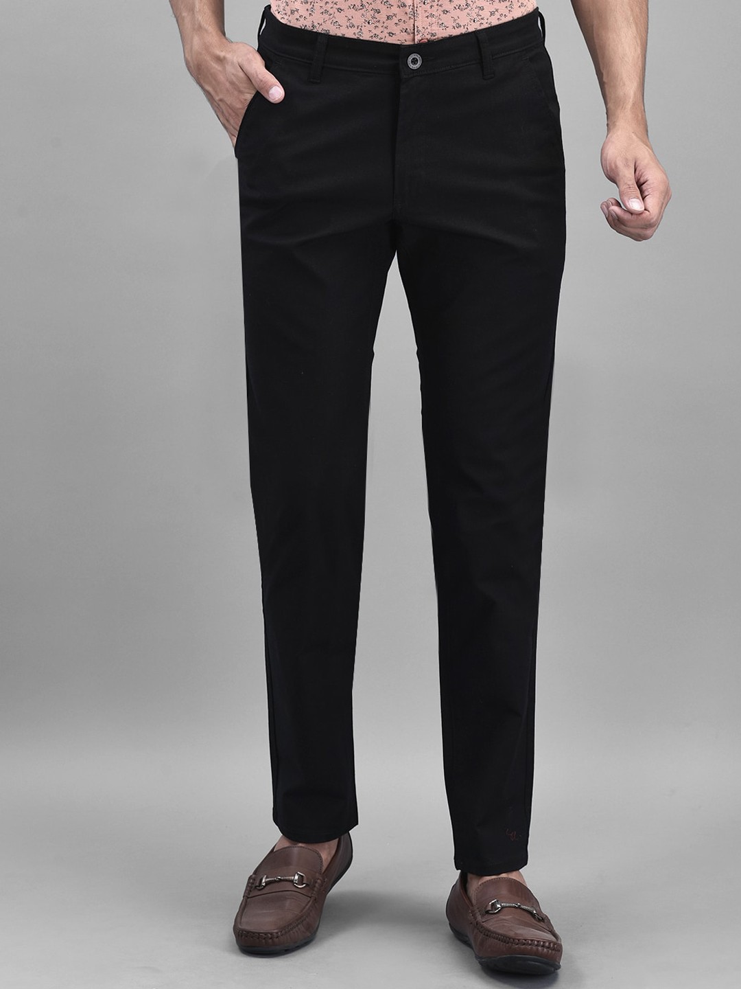 

Canary London Men Smart Slim Fit Wrinkle Free Linen Trousers, Black
