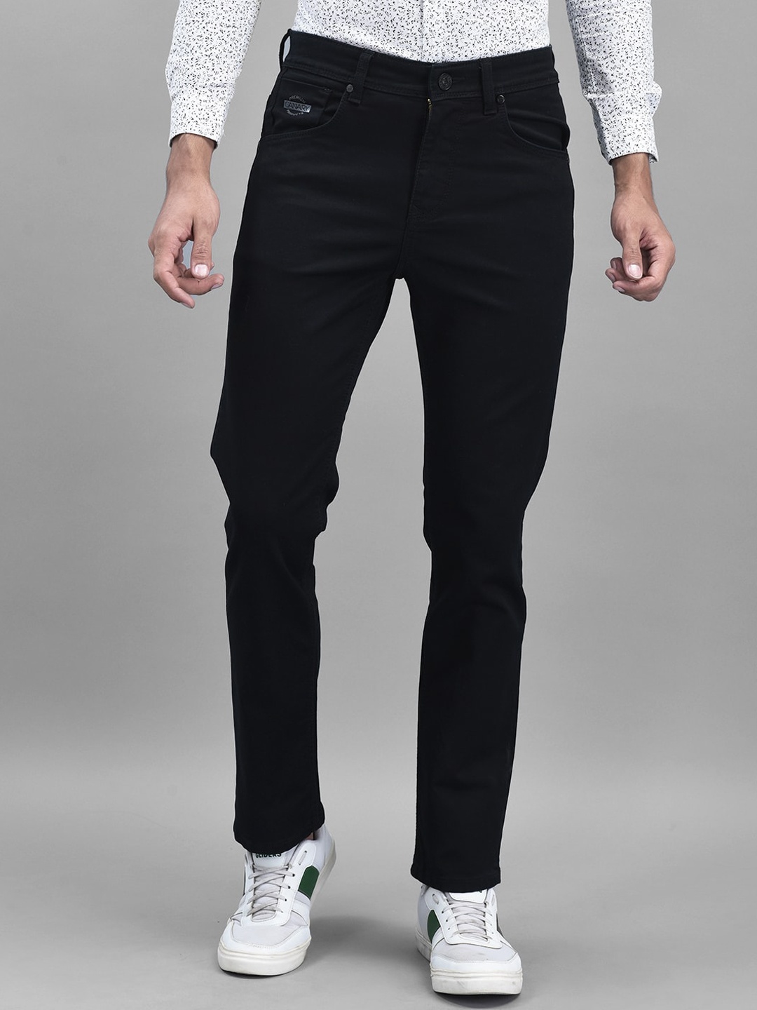 

Canary London Men Smart Straight Fit Cotton Jeans, Black