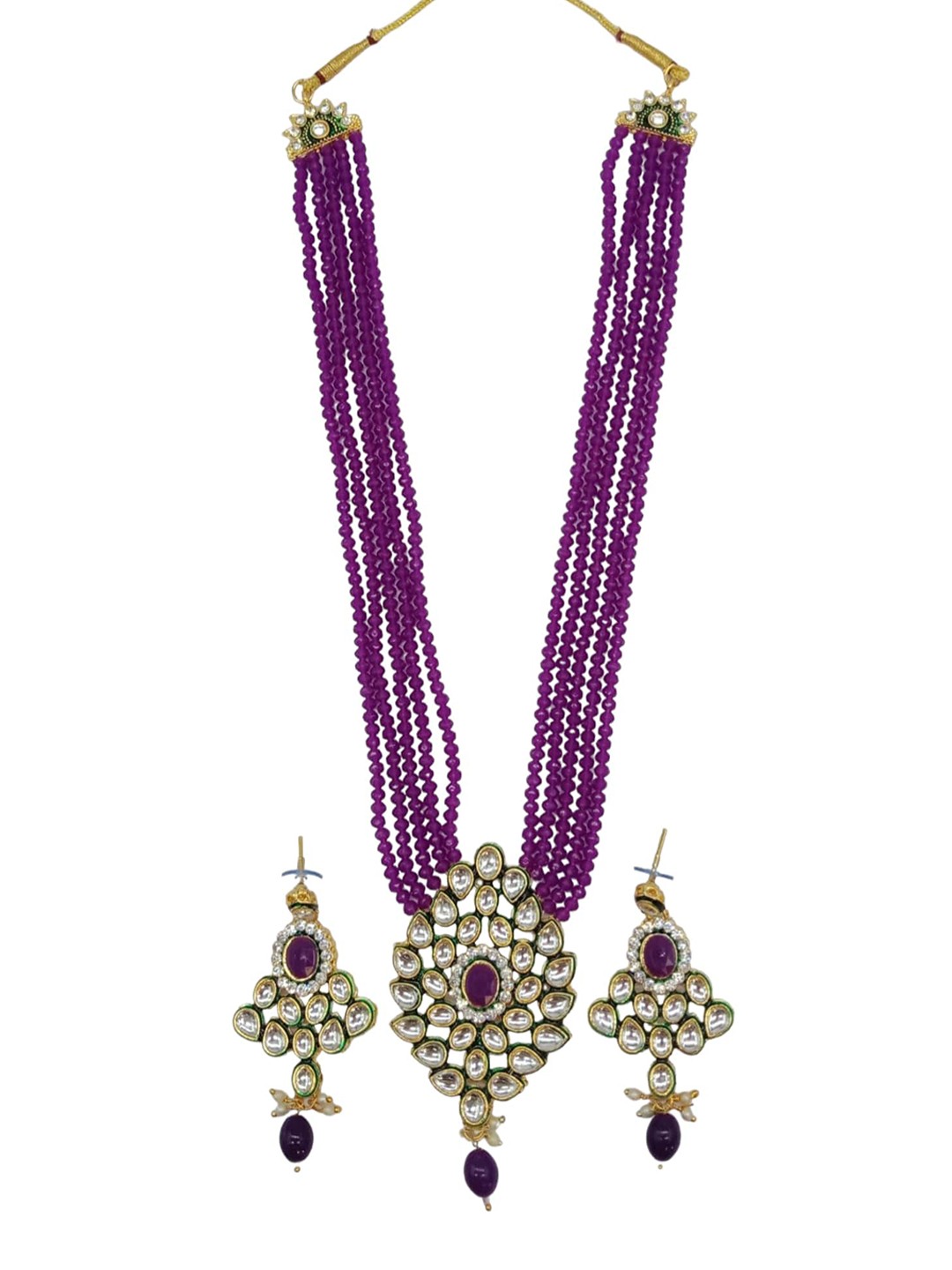 

AASHISH IMITATION Gold-Plated Artificial Stones & Beads Studded Jewellery Set