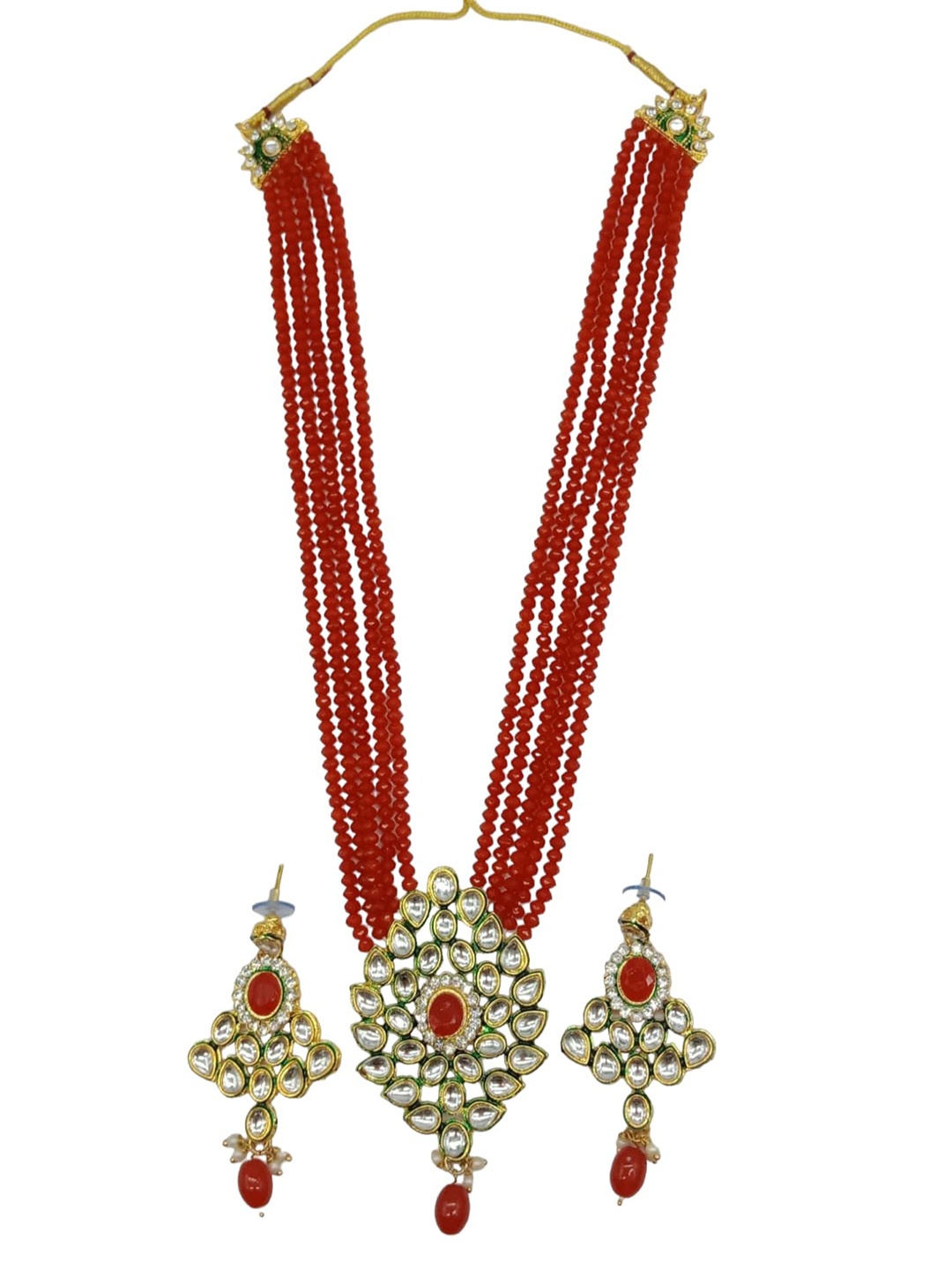 

AASHISH IMITATION Gold-Plated Kundan-Studded & Beaded Jewellery Set