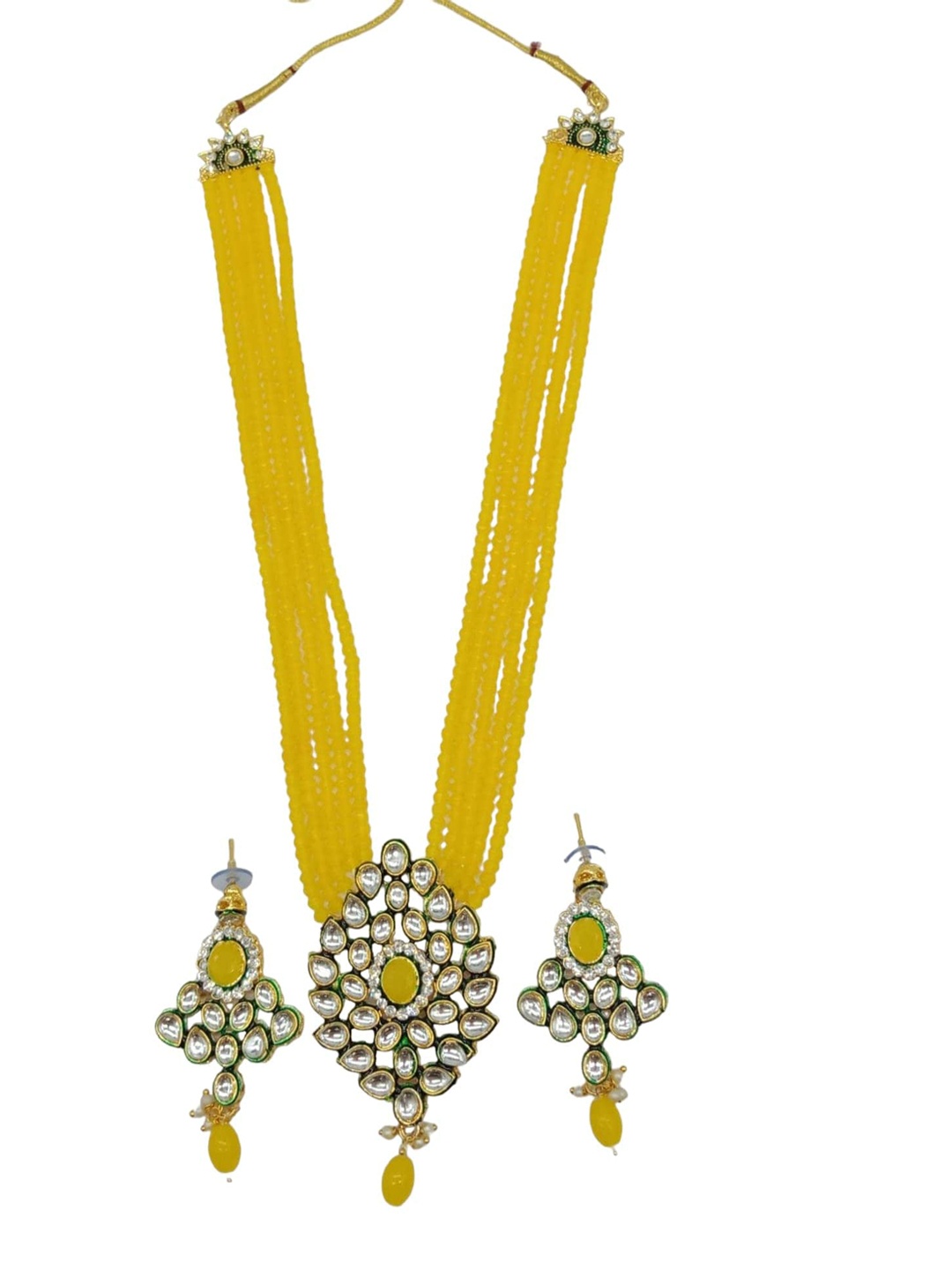 

AASHISH IMITATION Gold-Plated Kundan-Studded & Beaded Jewellery Set