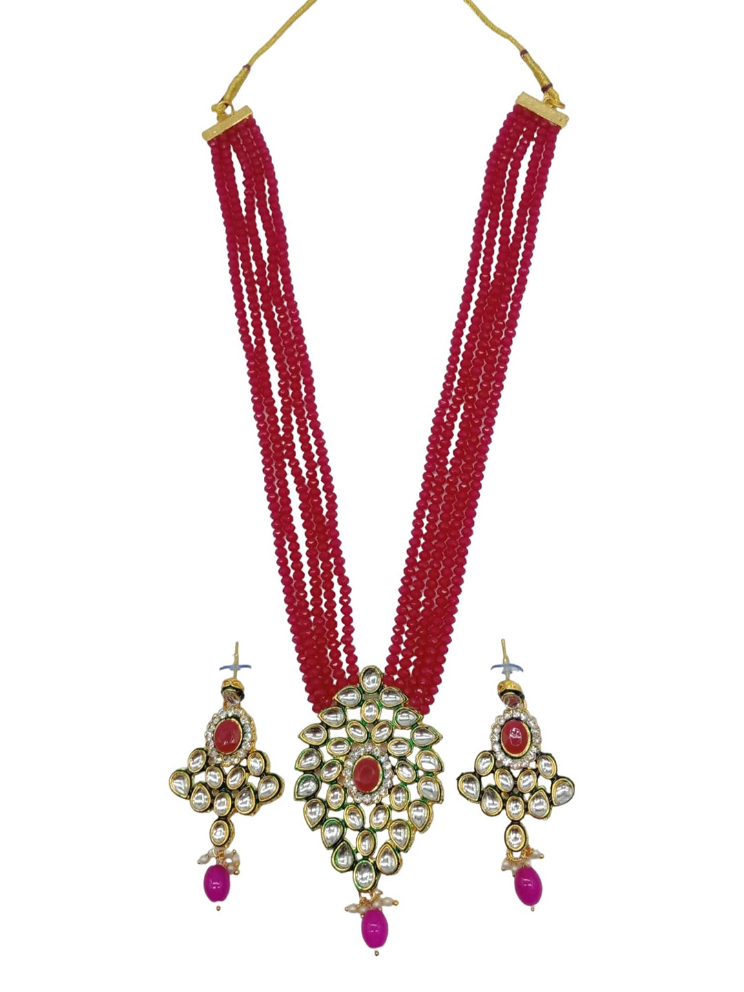 

AASHISH IMITATION Gold-Plated Kundan-Studded & Beaded Jewellery Set