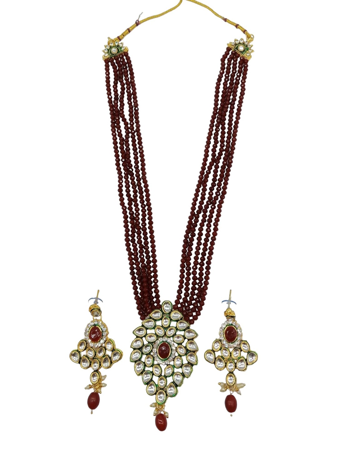 

AASHISH IMITATION Gold-Plated Crystal Pendant Jewellery Set