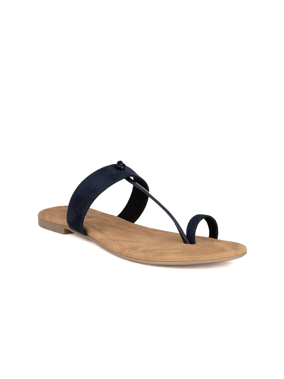 

SOLES Women Open One Toe Flats, Navy blue