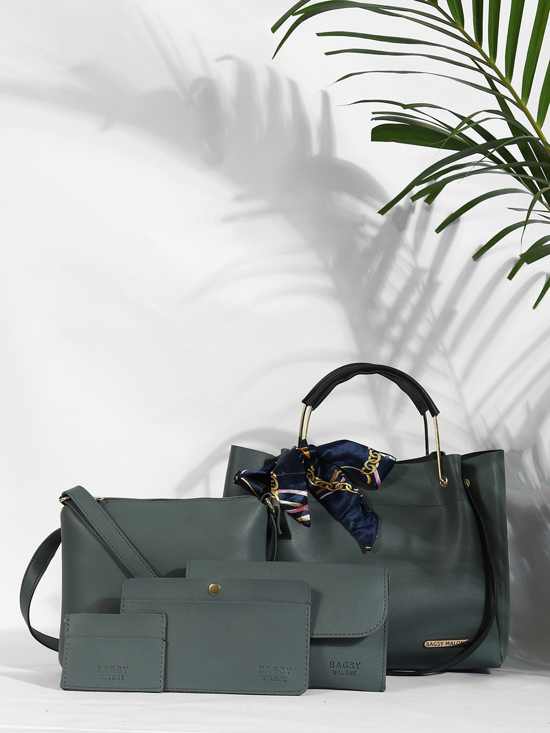 

Bagsy Malone Set Of 5 Waterproof Handbags, Green