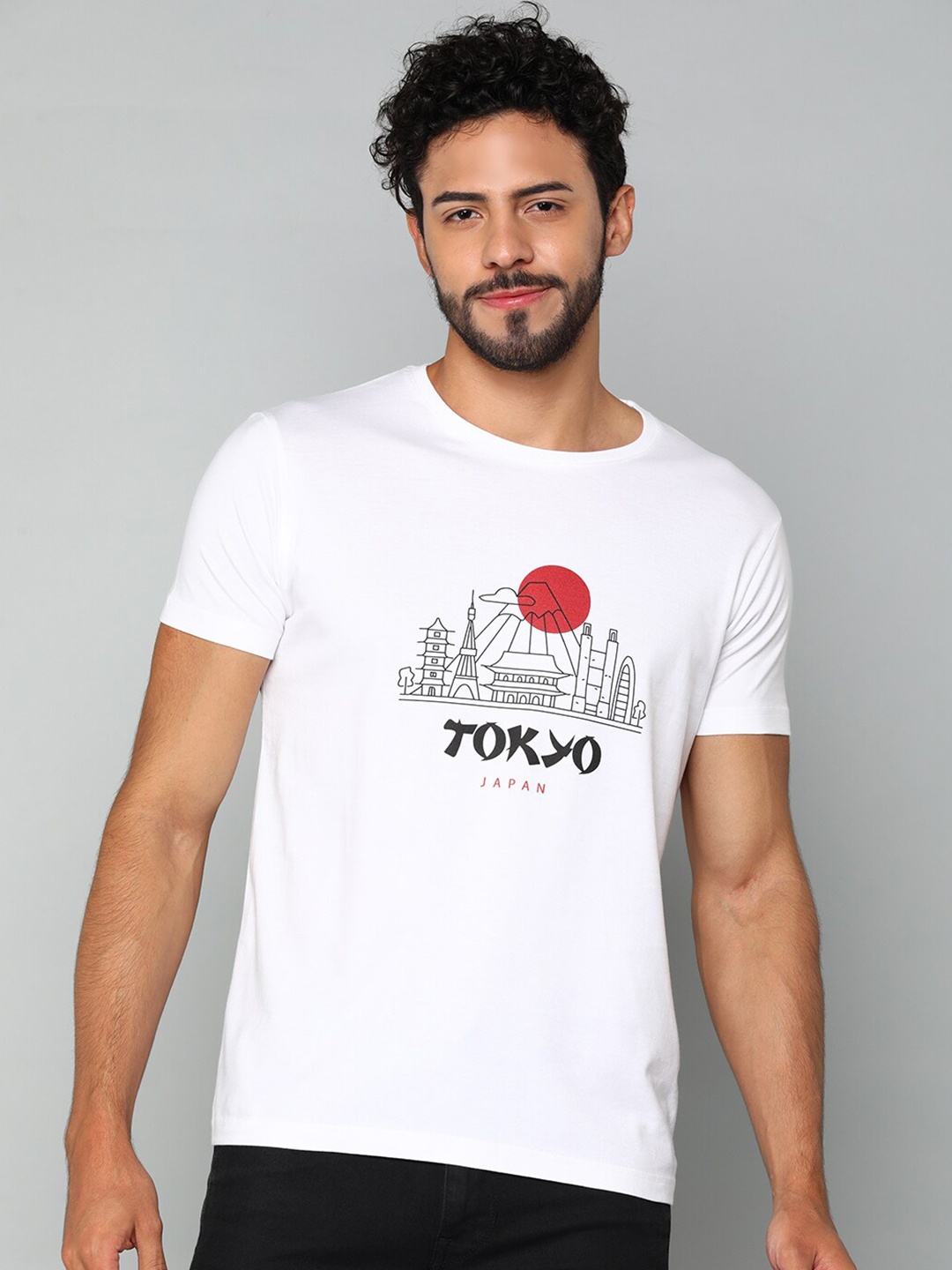 

Mast & Harbour White Typography Printed Pure Cotton T-shirt