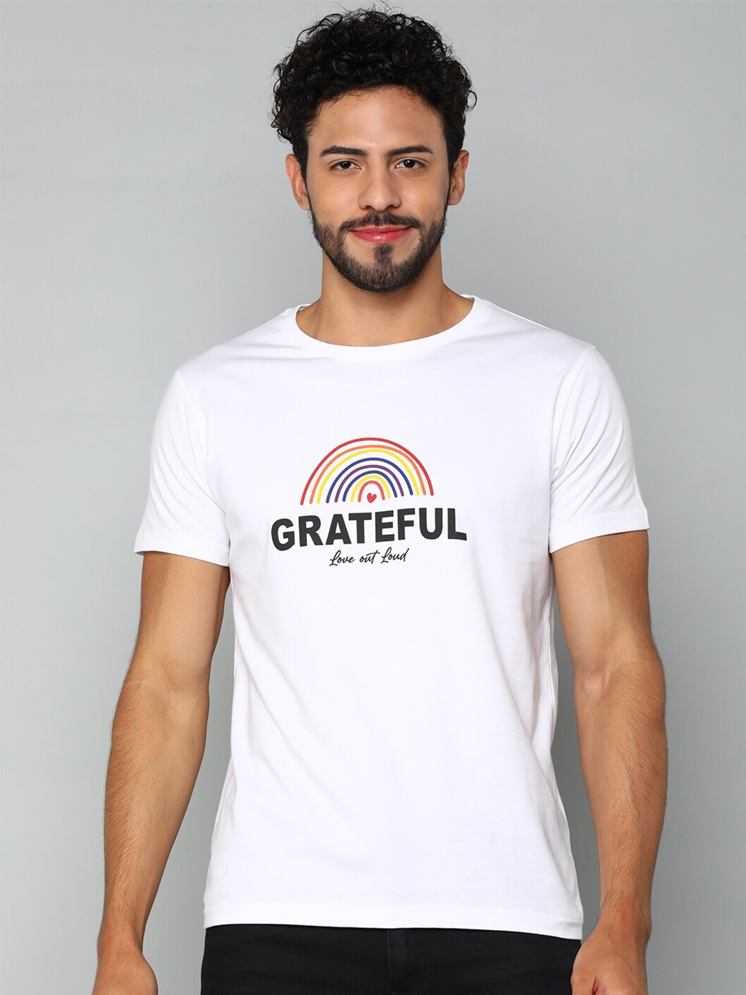 

Mast & Harbour White Typography Printed Pure Cotton T-shirt