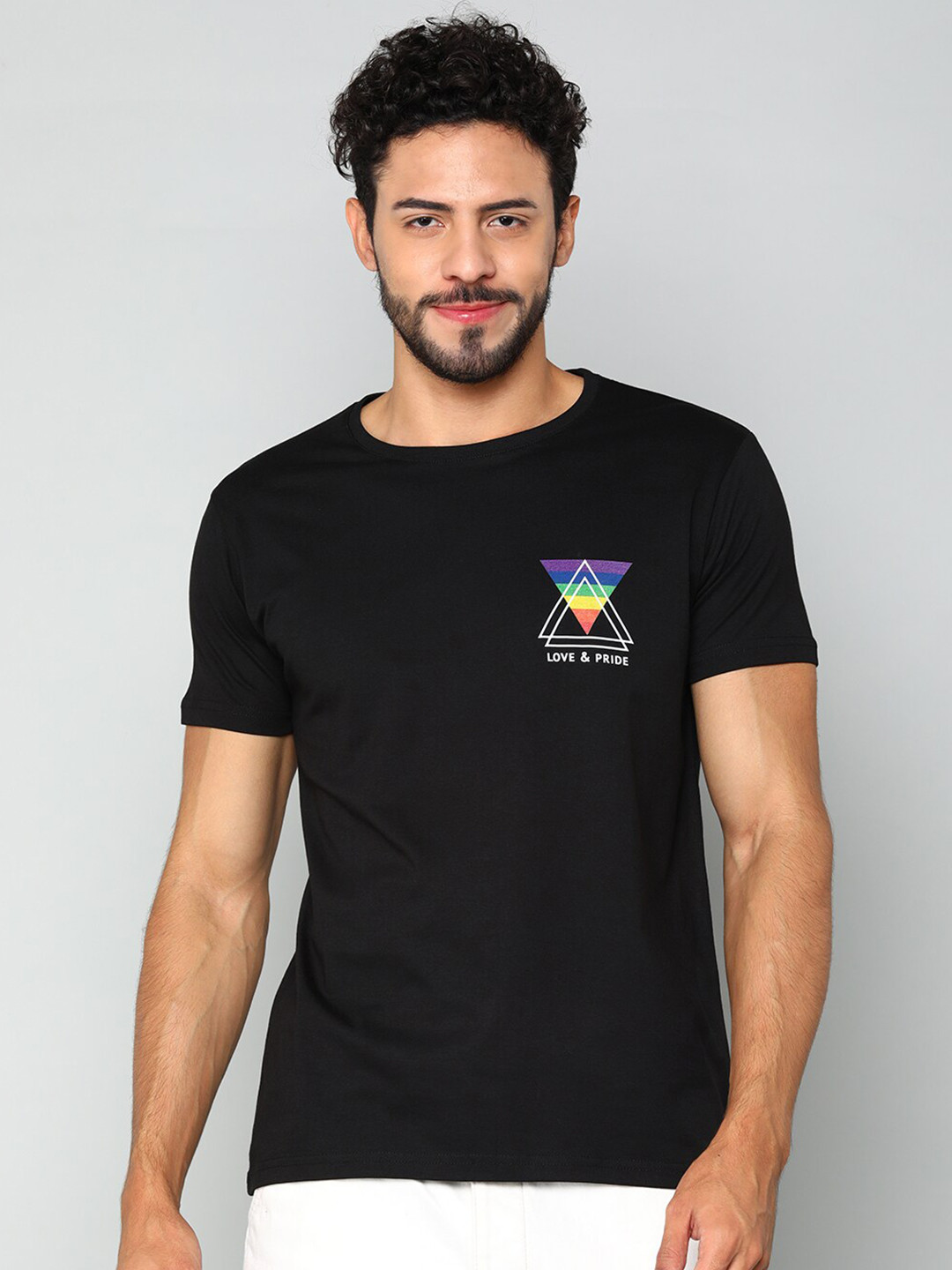 

Mast & Harbour Black Typography Printed Pure Cotton T-shirt