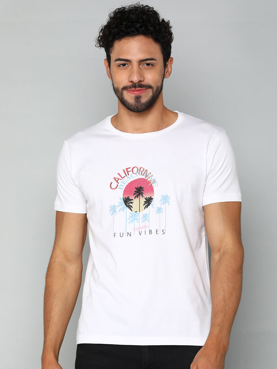 

Mast & Harbour Men White Typography Printed Cotton T-shirt