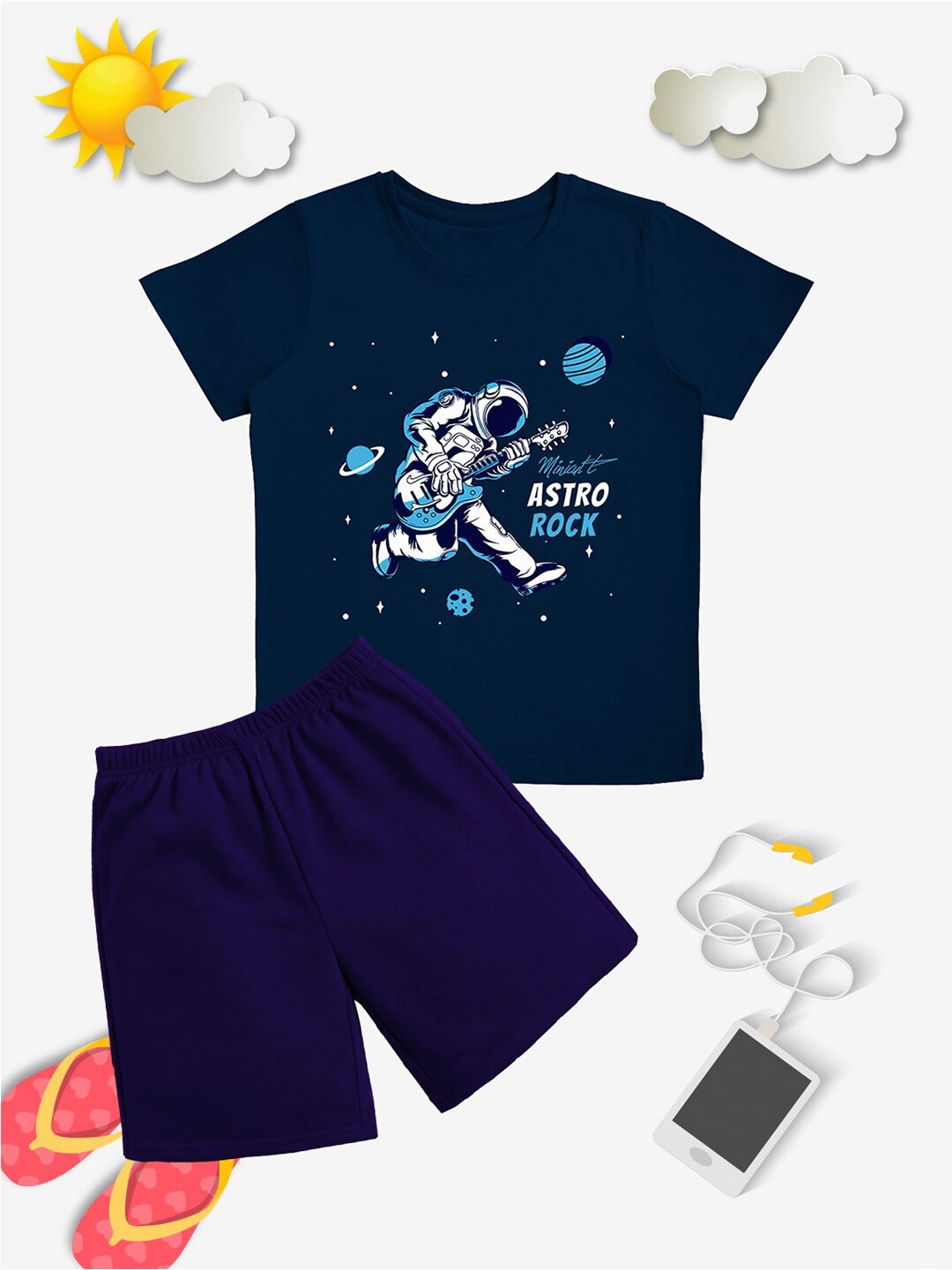 

x2o Boys Printed T-shirt with Shorts, Blue