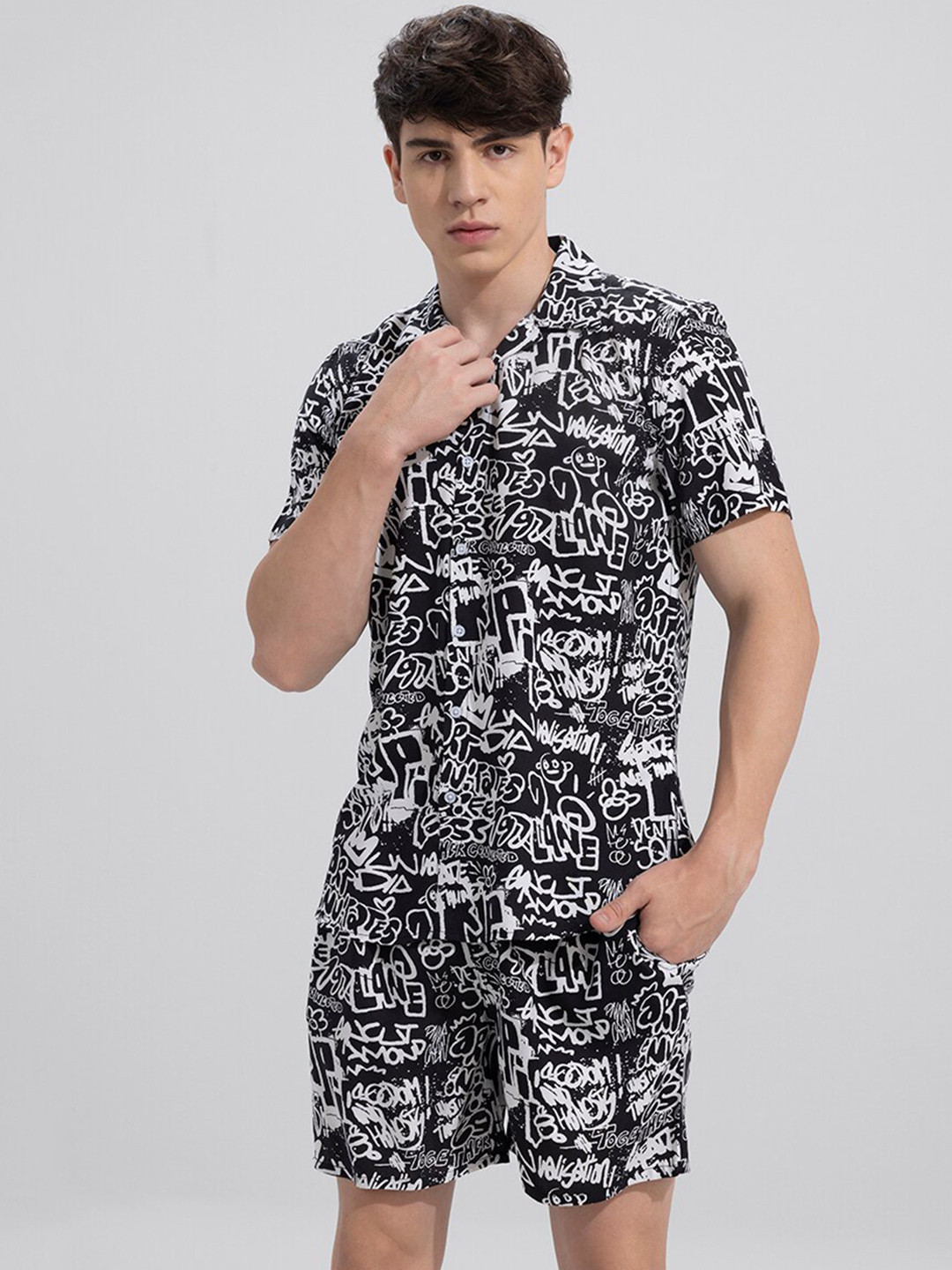

Snitch Graffiti Art Co-ord Set, Black