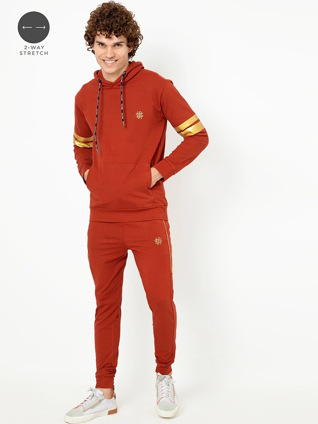 

Snitch Red Hooded Pure Cotton Sweatshirt & Joggers