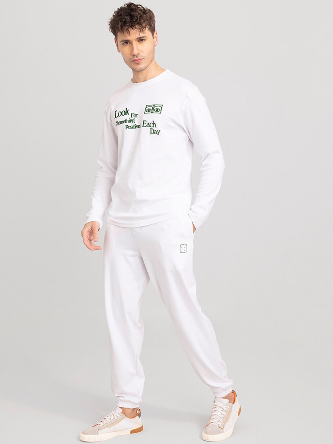 

Snitch Pure Cotton Sweatshirt with Joggers, White