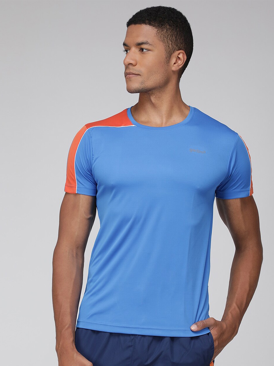 

SPORTO Round Neck Slim Fit T-shirt, Blue