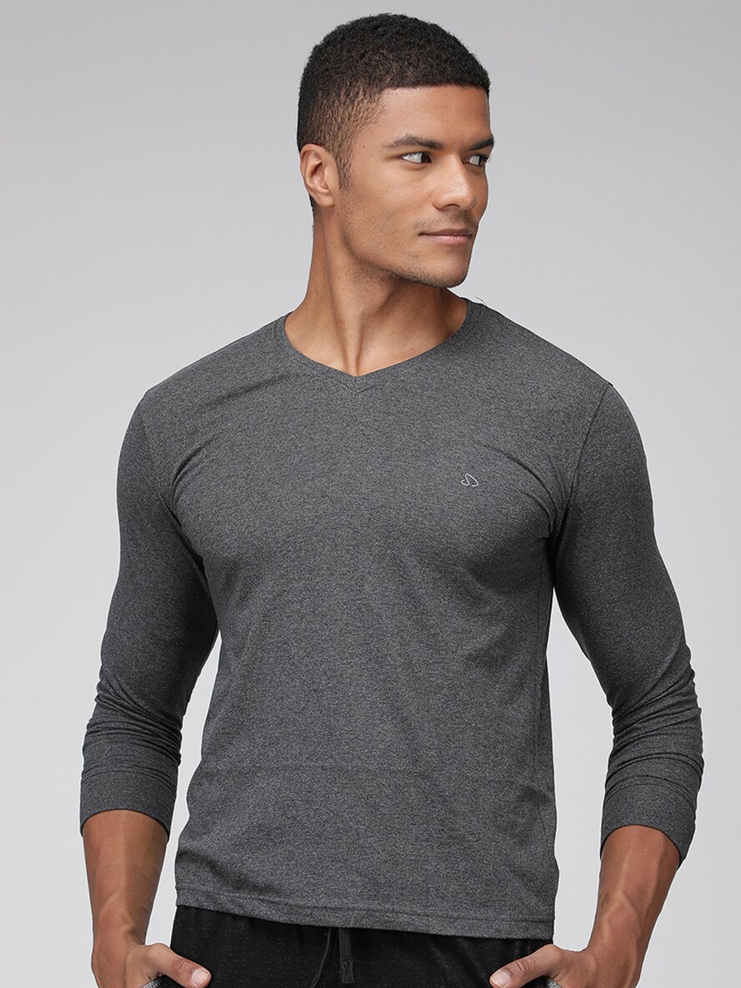 

SPORTO V-Neck Long Sleeves T-shirt, Charcoal