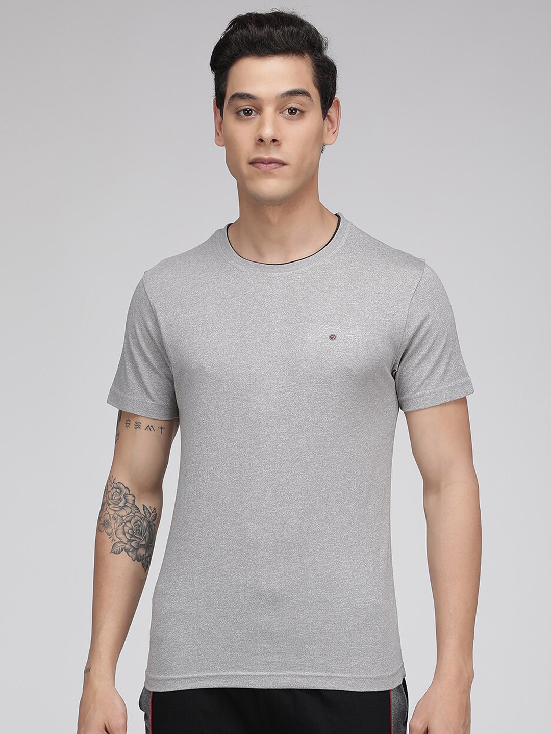 

SPORTO Round Neck Short Sleeves Casual T-Shirt, Grey