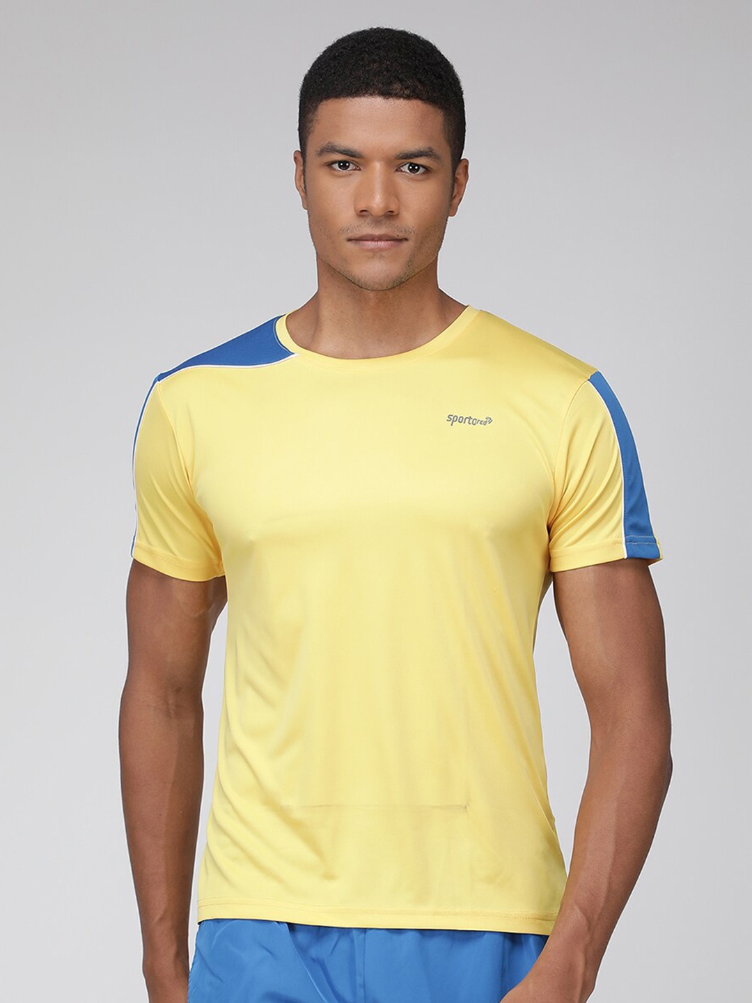 

SPORTO Round Neck Short Sleeves Sports T-Shirt, Yellow