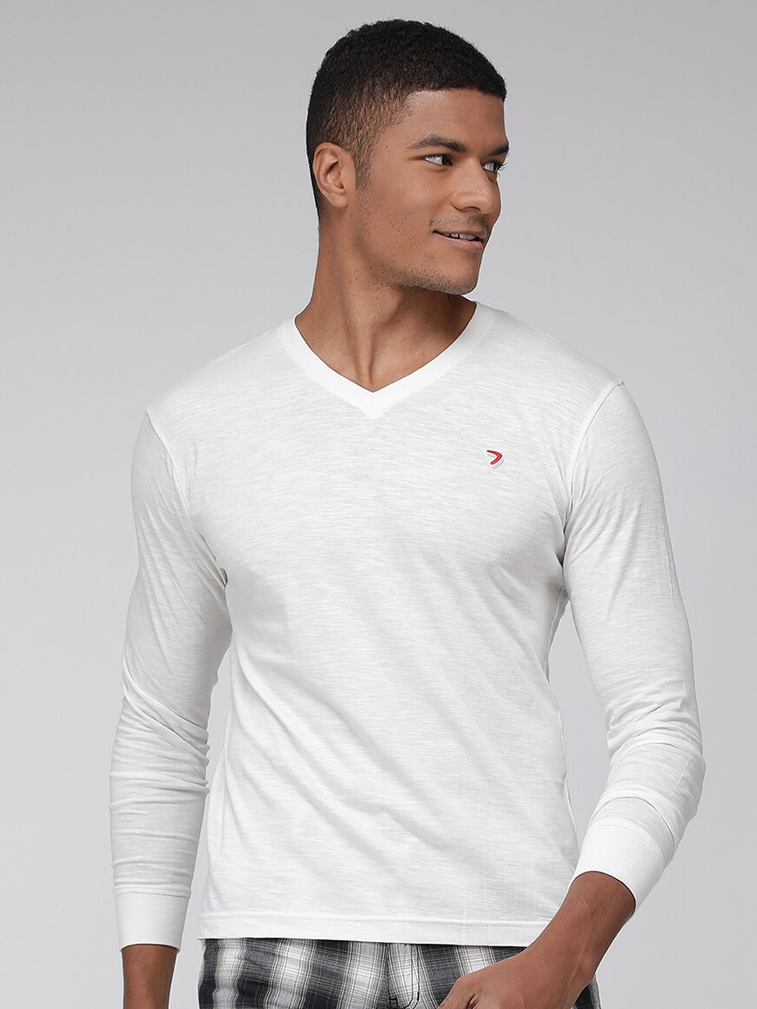 

SPORTO V-Neck Long Sleeves Casual T-Shirt, White