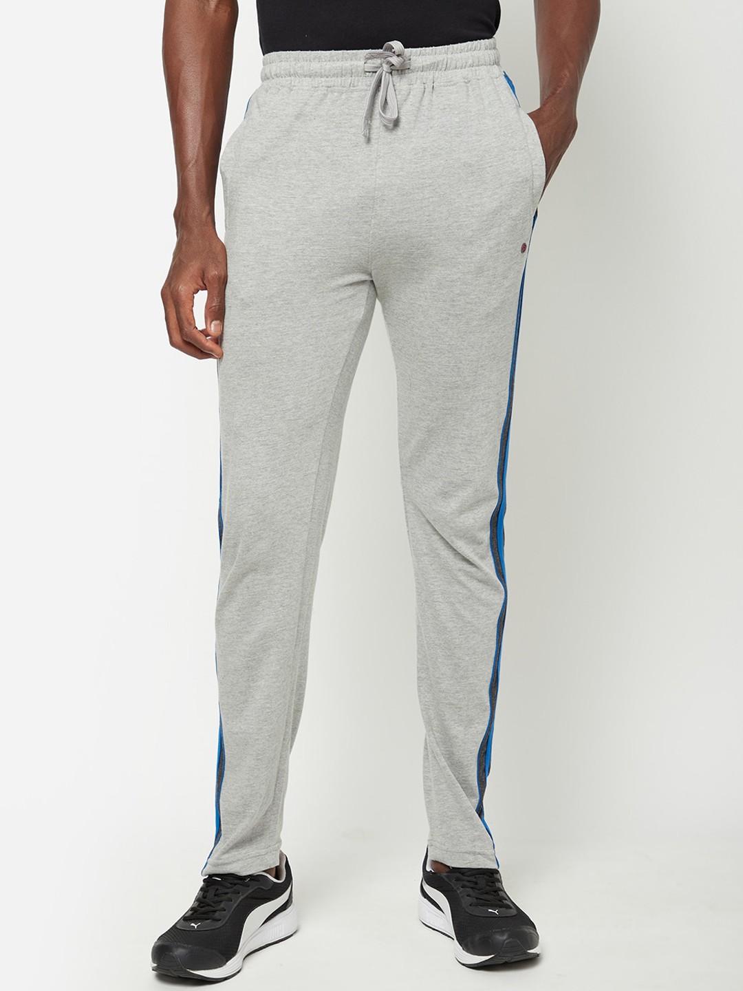 

SPORTO Men Side Striped Mid-Rise Track Pants, Grey