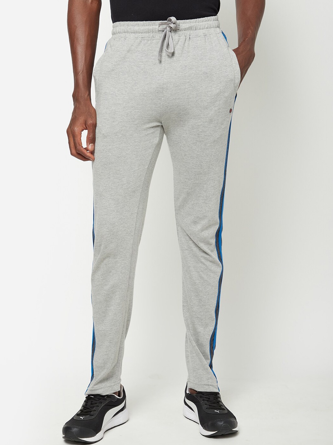 

SPORTO Men Side Striped Mid-Rise Track Pants, Grey
