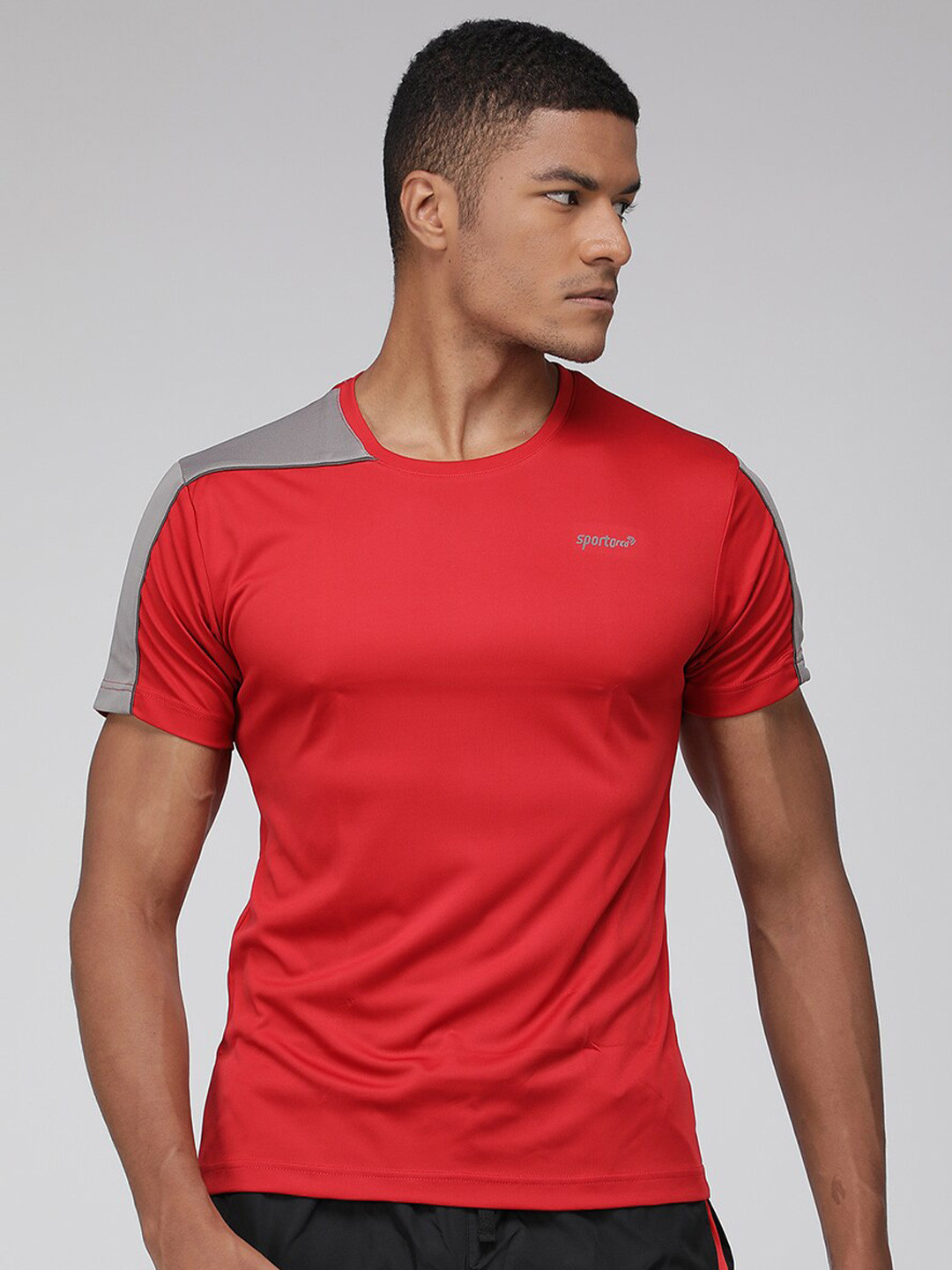 

SPORTO Round Neck Short Sleeves Sports T-Shirt, Red