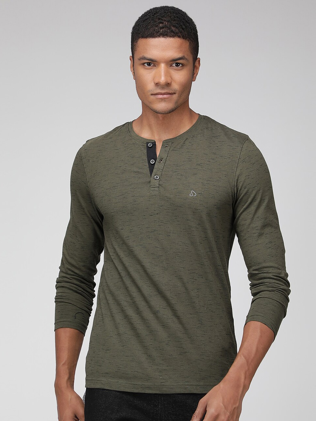 

SPORTO Henley Neck Long Sleeves T-shirt, Olive