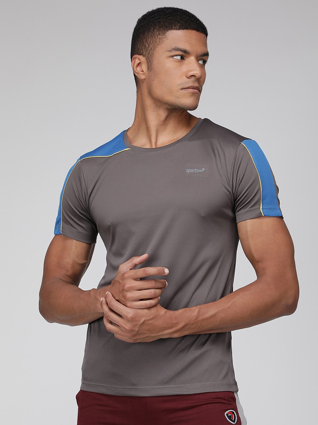 

SPORTO Round Neck Short Sleeves T-shirt, Charcoal