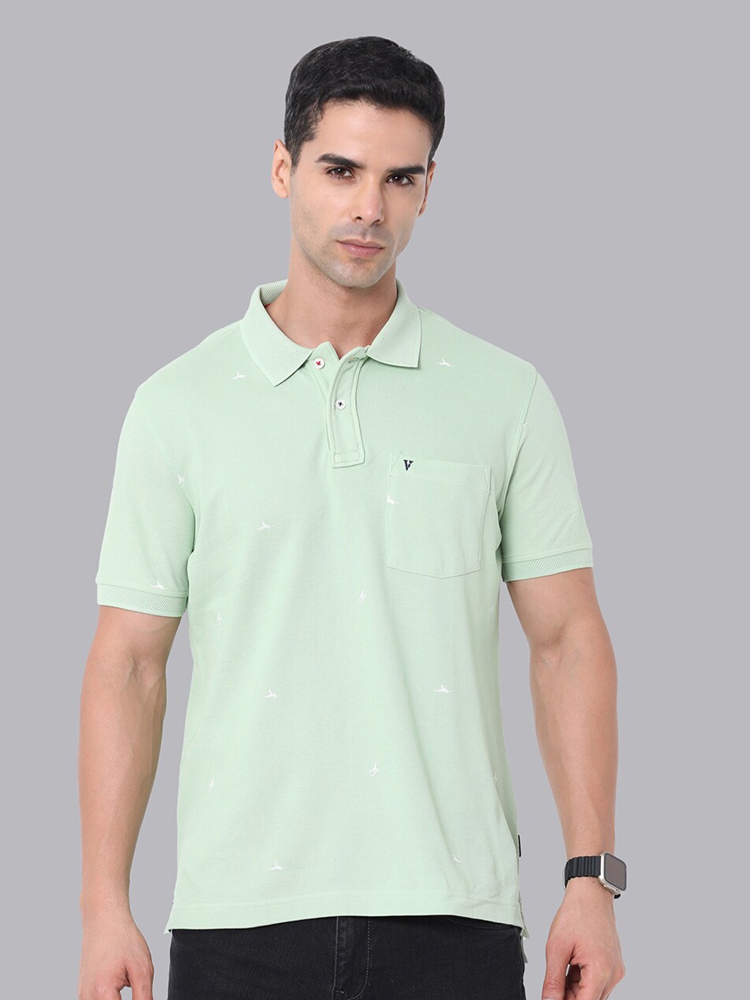 

Van Heusen Sport Polo Collar Cotton T-shirt, Green