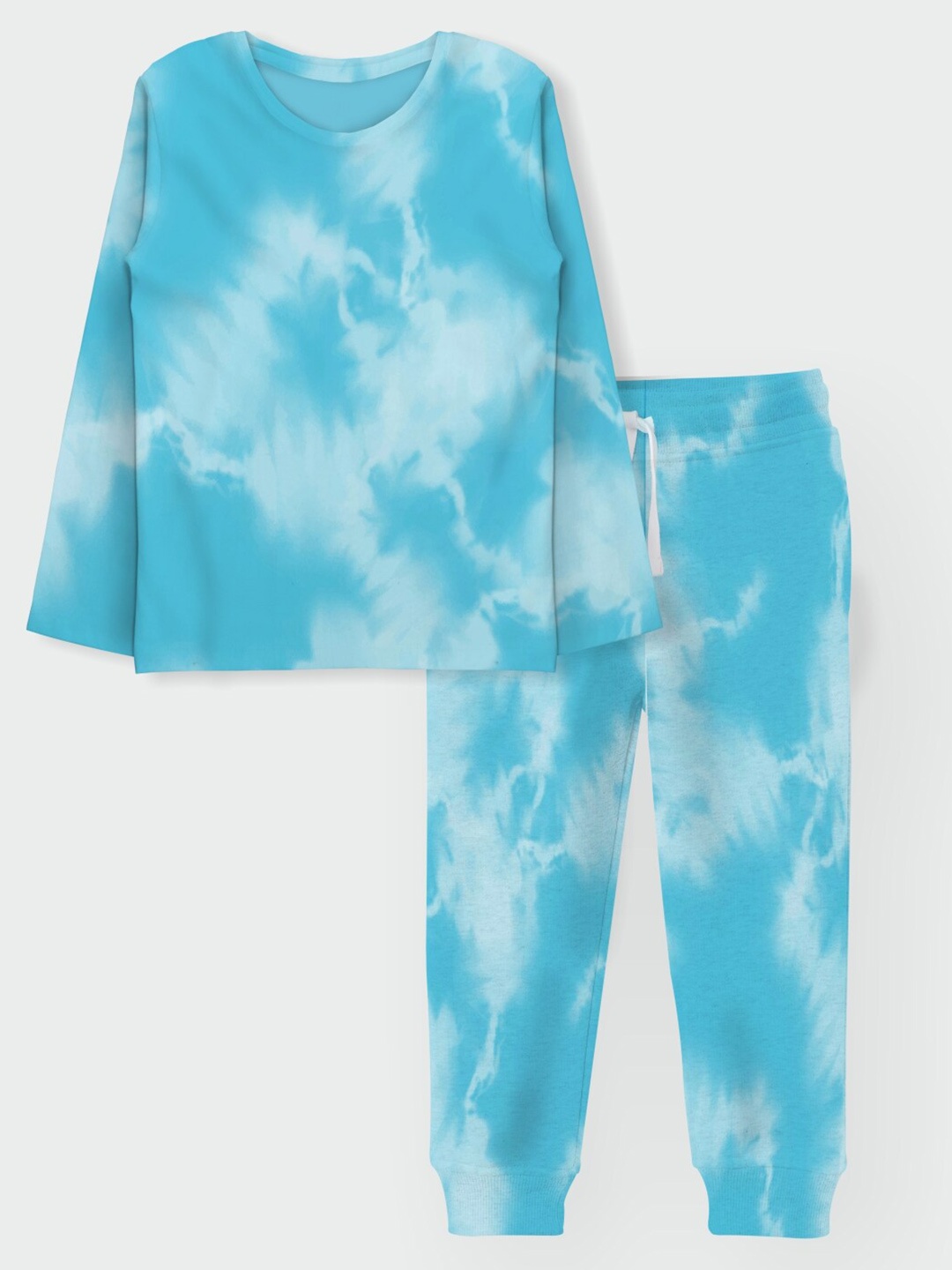 

x2o Girls Dyed Pure Cotton T-shirt with Pyjamas, Blue