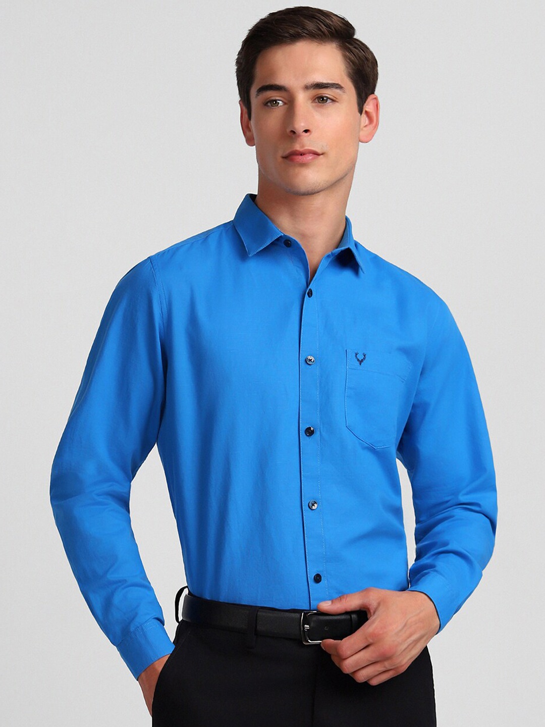 

Allen Solly Slim Fit Cotton Linen Casual Shirt, Blue