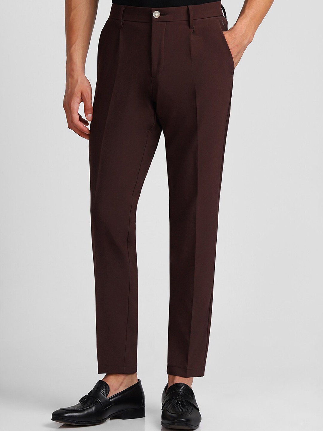

Allen Solly Men Slim Fit Regular Trousers, Brown