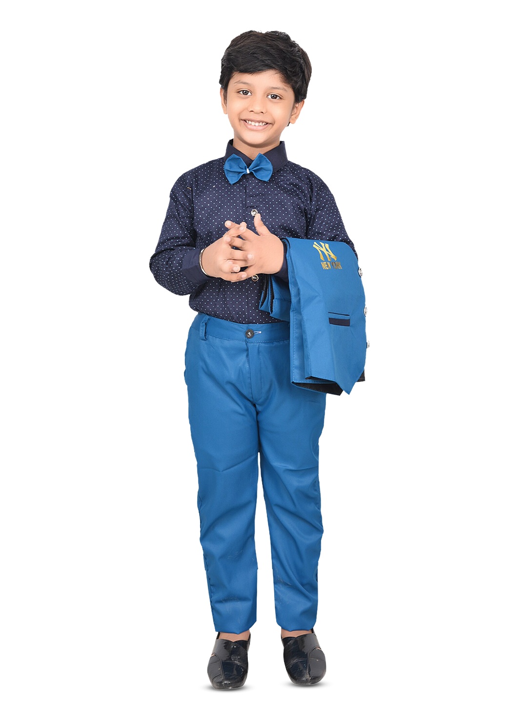 

BAESD Boys Shirt & Trousers With Waistcoat, Blue