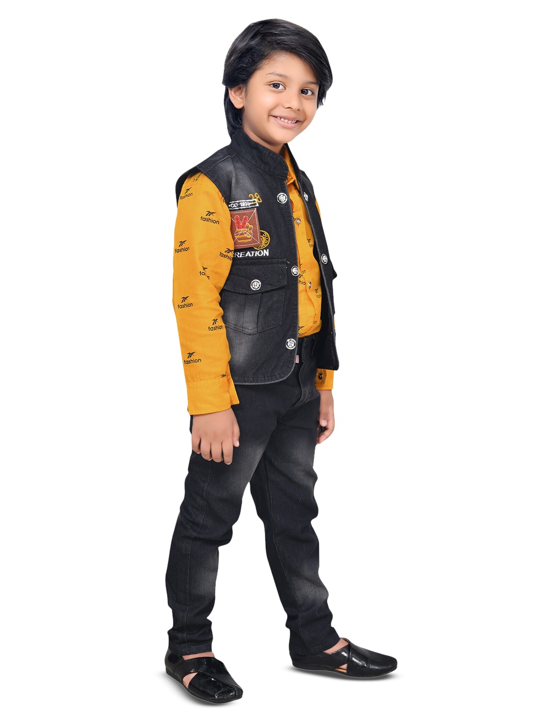 

BAESD Boys Printed Shirt with Trousers & Waistcoat, Blue