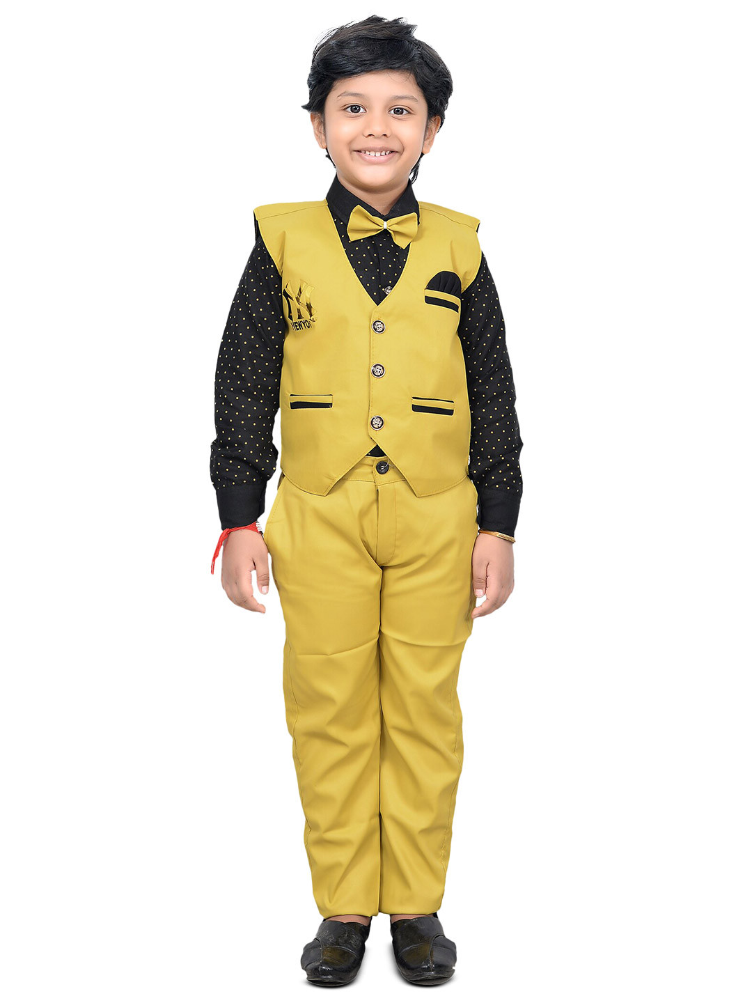 

BAESD Boys Conversational Printed Shirt With Trousers & Waistcoat, Sea green