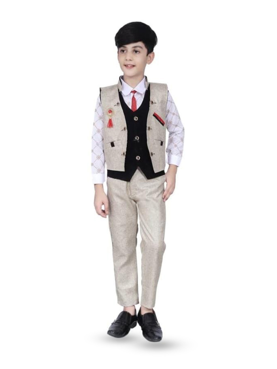 

BAESD Boys Regular Fit 3 Piece Suit, Grey